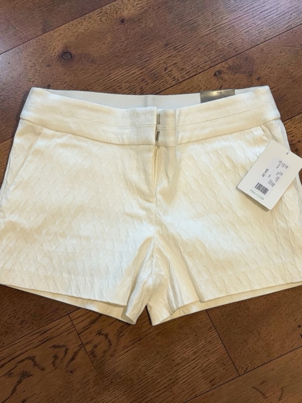 Maurices White Quilted High-Waist Shorts,